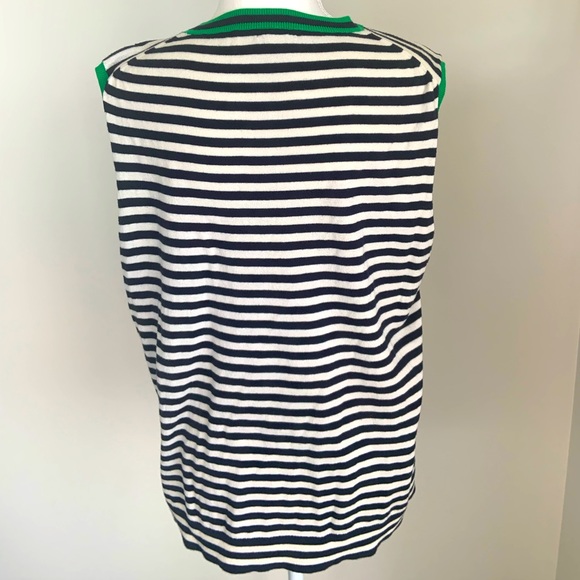 J.Crew Navy & White, emerald trim shell top XXL - Picture 3 of 4